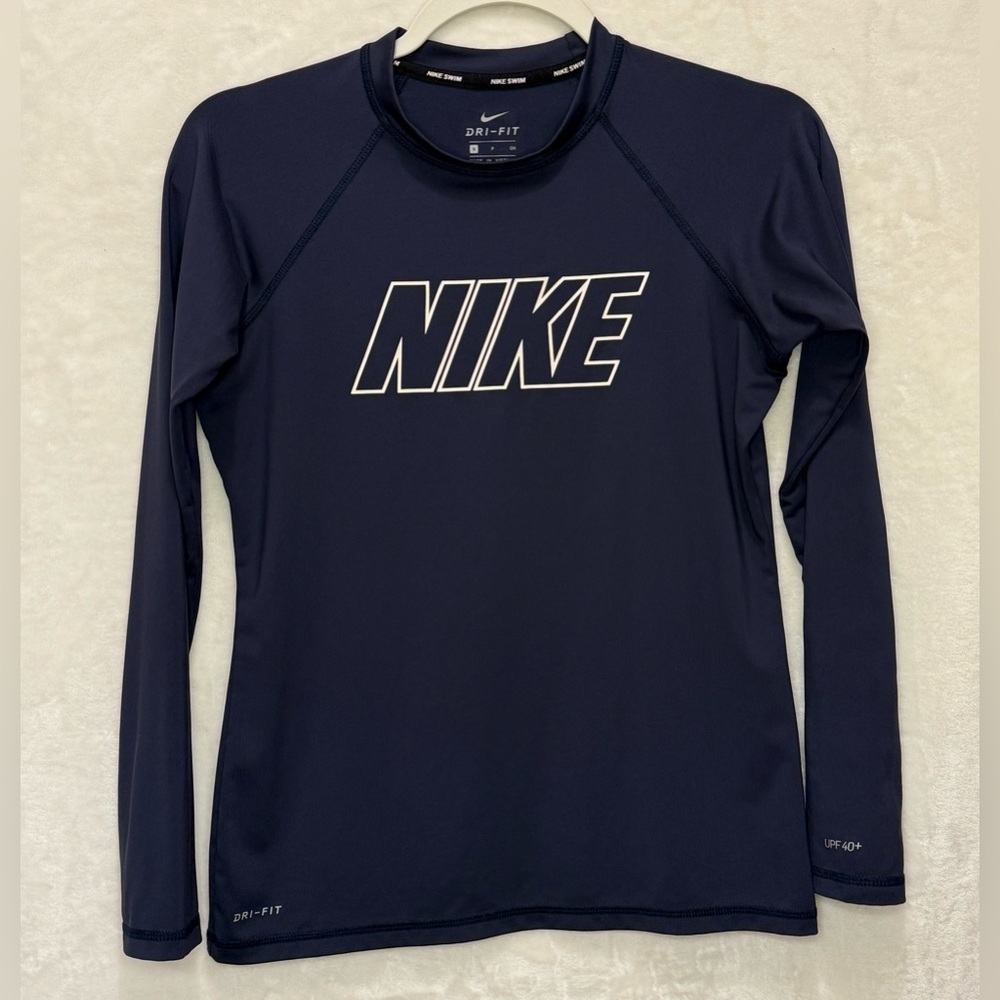 Nike Essential Hydroguard Rashguard Long Sleeve UPF 40+ Navy Blue
